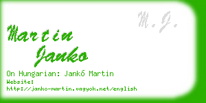 martin janko business card